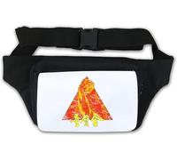 Golden Fist Faded Kung Fu Martial Arts Pyramid Art Waist Bag Fanny Pack White