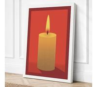 Golden Flame Minimalist Canvas Wall Art Print 24x16 Inch | Ready to Hang, Gallery Wrapped, Fade-Resistant Inks, Securely Packaged, UK Made