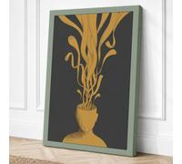 Golden Flourish Art Deco Canvas Wall Art Print 18x12 Inch (46 x 30 cm)