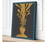 Golden Flourish Art Deco Canvas Wall Art Print 30x20 Inch