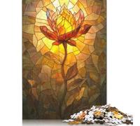 Golden Flower Glass Puzzle 1000 Teile Schwer Puzzle Spielzeug Pädagogisches Spiel Impossible Herausforderung Spielzeug Für Erwachsene Und Kinder Ab 14 Jahren 1000pcs (38x26cm)