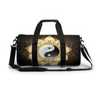 Golden Flower Tai Chi Sport Duffel Bag Gym Bag Weekend Overnight Bag for Travel Camping Hiking Beach 45x23x23cm