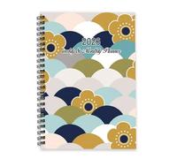 Golden Flowers 2026 Planner Diary A5 To Do List Notebook 2026 Agenda Planner Pretty Notebooks for Women Diary for Project Week To View Monthly Year with Dotted Line Note Page Slim