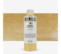 Golden : Fluid : Acrylic Paint : 236ml (8oz) : Gold Fine Iridescent