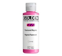 GOLDEN Fluid Acrylics, Fluorescent Magenta, 118 ml Bottle, Professional Acrylic Paint, Transparent