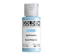 GOLDEN Fluid Acrylics, Light Phthalo Blue, 1 fl. oz. / 30 ml Bottle
