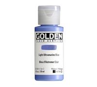 GOLDEN Fluid Acrylics, Light Ultramarine Blue, 1 fl. oz. / 30 ml Bottle