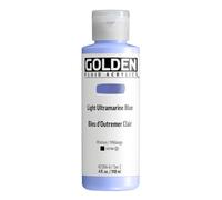 GOLDEN Fluid Acrylics, Light Ultramarine Blue, 118 ml Bottle, Professional Acrylic Paint, Opaque