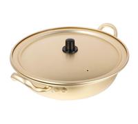 Golden for Fast Heating Ramen Noodle Pot Aluminium Alloy with Lid | Easy to Clean, Rust Resistant, Direct Heating, for Soups and Curry, Dinner Parties and Picnics