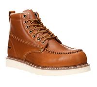 Golden Fox Work Boots 6" Men's Moc Toe Wedge Comfortable Boot for Construction brown Size: 10.5