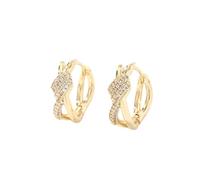 Golden French twisted earrings, sparkling cubic zirconia style earrings, suitable for gifting to lovers and friends