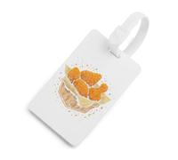 Golden Fried Chicken Nuggets Luggage Tag for Suitcases Identify Labels Privacy Travel Baggage for Women Men