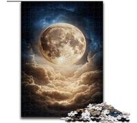 Golden Full Moon 1000 Piece Jigsaw Puzzle for Adults And Teenagers, Stress Reliever Staycation Kill Time Funny Gift (26x38cm)