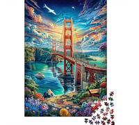 Golden Gate Bridge 1000 Piece Jigsaw Puzzle with Whimsical Design - A Charming Challenge for Adults And Kids Age 14 Years Up70x50cm/1000pcs