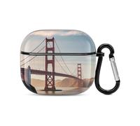 Golden Gate Bridge Bluetooth Earbuds Case Cover Full Body Shockproof Protection Hard Case Support Wireless Charging with Keychain Personalized Gift for AirPods 3