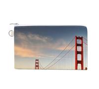 Golden Gate Bridge Coin Purses with Zipper, Personalized Zero Wallet for Shopping, Small Makeup Pouches Bag for Travel, Card Organizer Case, Portable Canvas Change Purses