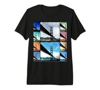 Golden Gate Bridge Digital Artwork Photo Collage Premium T-Shirt