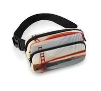 Golden Gate Bridge Fanny Packs with Zipper, Personalized Waist Bags with Multiple Pockets, Adjustable Sling Bag for Travel, Waterproof Belt Bag, Crossbody Bags
