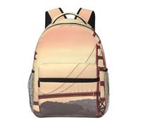 Golden Gate Bridge Print Casual Daily Bookbag, 20 * 29 * 40cm Durable Basic Backpack For Travel And Vacation Classics Daypack