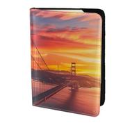 Golden Gate Bridge Print Passport Holder for Travel,Wallet Case RFID Blocking Leather Card Slot Protector