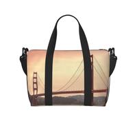 Golden Gate Bridge Print Waterproof Travel Tote Bag,Carry On Weekender Duffle for Gym Overnight