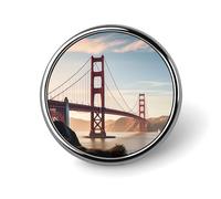 Golden Gate Bridge Round Badge Cute Brooch Hats Jackets Decor Personalized Lapel Pin Clothing Jewelry Accessories for Wedding Party Gift