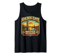 Golden Gate Bridge s Vintage San Francisco s Retro Art Tank Top