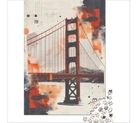 Golden Gate Bridge San Francisco for Adults 1000 Piece Puzzle | a fun way to enjoy a quiet evening in a new home before unpacking all the moving boxes arrive to enjoy at home50x75cm