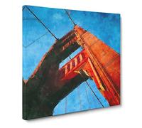 Golden Gate Bridge Vol.1 Canvas Print | Gallery Wrapped 30mm Frame Wall Art | 20x20 inches | Ready to Hang | Modern Cityscape Picture | Living Room Bedroom Lounge Office