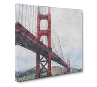 Golden Gate Bridge Vol.4 Canvas Print | Gallery Wrapped 30mm Frame Wall Art | 20x20 inches | Ready to Hang | Modern Cityscape Picture | Living Room Bedroom Lounge Office