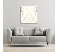 Golden Geo Pattern (Canvas Print) / 101 x 101 x 4cm Benjamin Tate Design Natural One Size