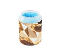 Golden Geometric Champagne Fire Reusable Pet Foot Paws Washer Soft Silicone Bristles Essential For All Pets Owners for Small & Medium Dogs