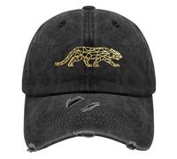 Golden Geometric Jaguar Baseball Hats Retro Dad Hat for Teen Gift for Family Golf, Denim, One size