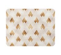 Golden Geometric Shapes Blanket Benjamin Tate Design Natural 120cm x 150cm