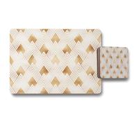 golden geometric shapes placemat coaster set Benjamin Tate Design Natural One Size