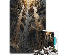 Golden Giant Trees Stone Relief Puzzle for Adults 1000pcs (52x38cm) | Enjoy a indoor activity for adults around the table for patient puzzling.
