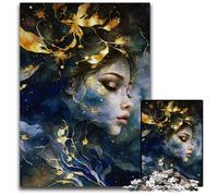 Golden Gilded Stars 1000Piece Jigsaw Puzzle Challenging Puzzles Ideal for Lover Perfect Christmas New Year Valentine's Gift 1000 PCS(75x50cm)