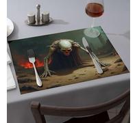 Golden Girls Gifts A Skeletal Creature Emerges From The Ruins Dining Place Mats Western Tablecloth Kitchen And Dining(1PCS)