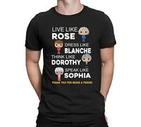 Golden Girls - Live Like Rose, Love Like Blanche Mens T-Shirt Vintage 80s Comedy tee Size XL