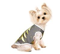 Golden Glitter Christmas Tree Print Dog Shirt Vest for Small Breeds Like Chihuahuas,Yorkies, and Puppies Breathable Cat Tee