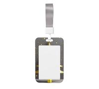 Golden Glitter Christmas Tree Print Heavy Duty Badge Holder with Retractable Reel, Id Badge Holder Key Card Work Badge Clip for Nurse Teacher Student Office Women Men