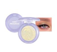 Golden Glitter Single Eye Shadows, Gold Shimmer Pressed Powder Eyeshadow, Highly Pigmented Long Wearing Eye Shadow Make up, Sparkling Eyeshadow & Face Highlighter Multiuse Makeup