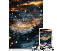 Golden Glitter Waves Puzzles for Teenagers 1000 Pieces Gifts Birthday Pattern Assembly Toy Wall Decor Suitable for Ages 14 And Up (50x75cm)