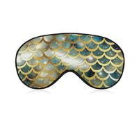 Golden Glittering Fish Scales Eye Mask Sleep Mask Eye Masks for Sleep Sleep Masks for Women Men Sleeping Mask Travel Eye Mask Sleep Mask Blackout Funny Sleep Mask Cute Sleep Mask