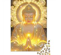 Golden Glow Buddha Jigsaw Puzzles 1000 Piece Recycled Paper Divine RadiancePuzzle for Adults Jigsaw Puzzle Fun And Challenging Family Game Great Gift Idea 70x50cm/1000pcs