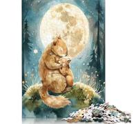 Golden Glow - Cute Squirrel And Baby Boho Paperland Nursery Poster Puzzle Jigsaws 1000 Pieces for Adults & Teenager Age 12 Years Up Christmas Eve Gifts 1000pcs (75x50cm)