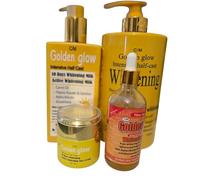 Golden Glow Intensive Half Cast Body Lotion 500ml + Body Wash 1000ml + Serum 100ml + Face Cream 60ml with spf55 4 in 1 Set
