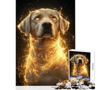 Golden Glow Labrador Retriever(Hard Jigsaw Puzzle for Adults 1000 Pieces Improve Attention Span And Focus Peaceful Relaxing Leisure Fun (38x26cm)