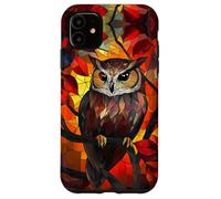 Golden Glow Owl with Autumn Leaf Highlights Case for iPhone 11