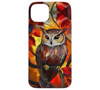 Golden Glow Owl with Autumn Leaf Highlights Case for iPhone 15 Plus